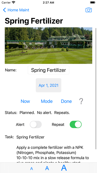 Home Maint Screenshot
