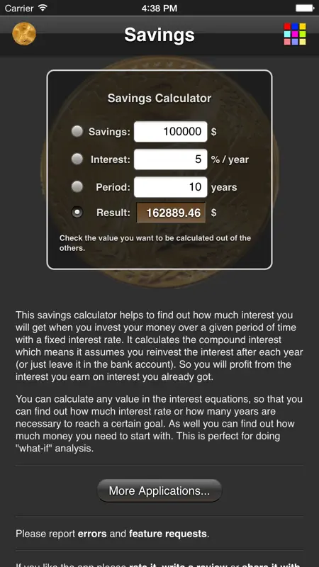 Zinsrechner screenshot 1 of 4