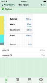 Handmade Soap Calculator screenshot