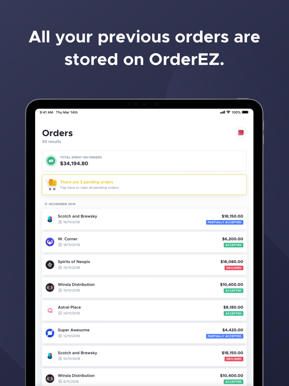 OrderEZ - Ordering Made Easy iPad screenshot 5 - Business app