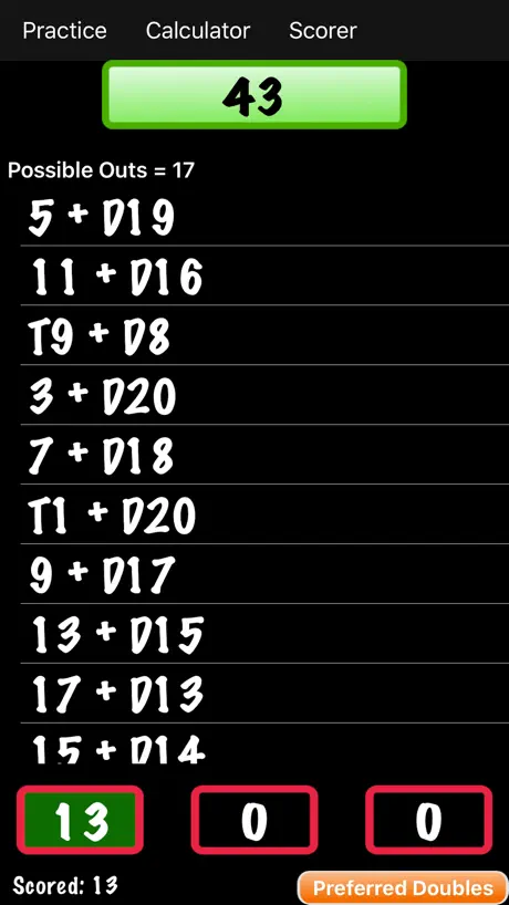 Darts Checkout Calculator