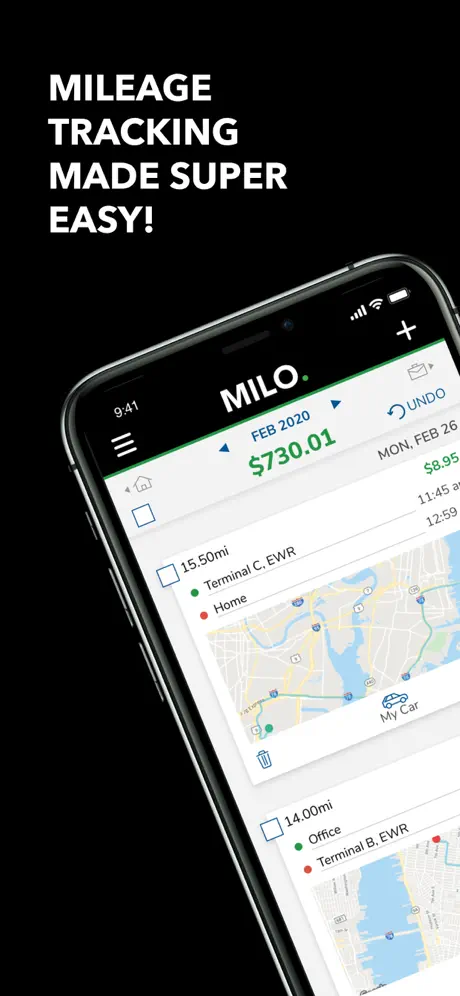 Mileage tracker by Milo