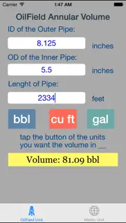 oilfield annular volume pro iphone screenshot 1