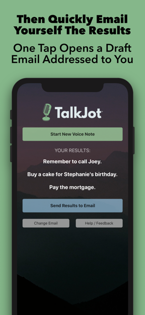 ‎TalkJot – Voice-to-Email Notes Screenshot