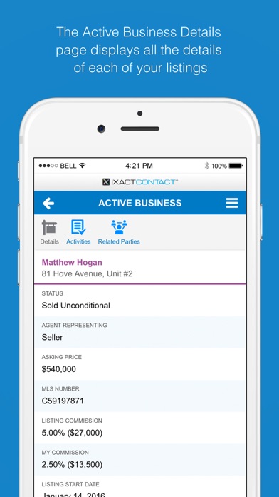 Morris Marketing IXACT Contact Screenshot