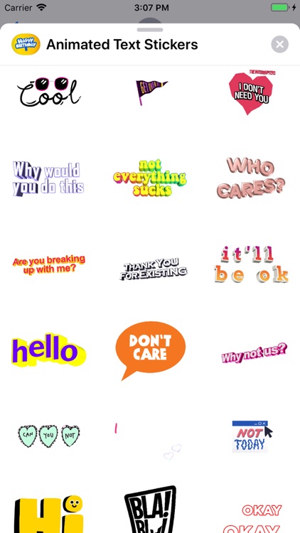 Animated Text Stickers