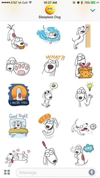 Sleepless Dog Stickers Screenshot