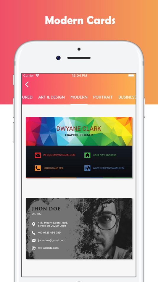 #3. Business Card Maker! (iOS) 由: Bhavesh Gabani