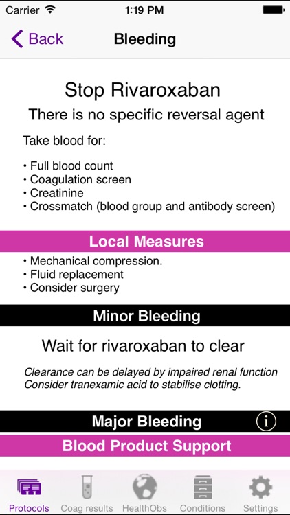 Managing Rivaroxaban