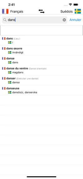 Game screenshot Dictionnaire Suédois-Français hack