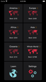 Maps and Countries: Map Quiz screenshot