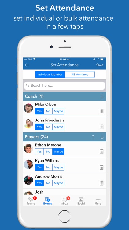 InstaTeam sports team manager screenshot-6