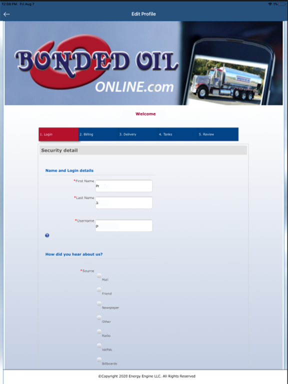 Bonded Oil iPad screenshot 1 - Business app