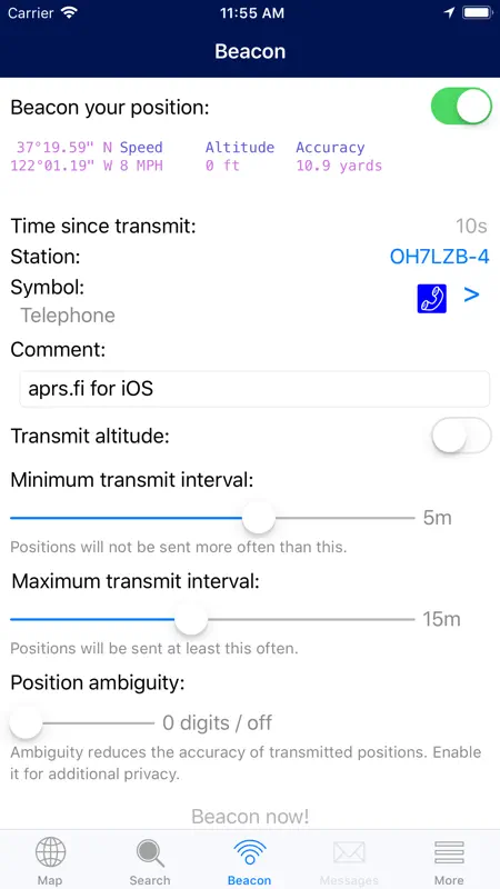aprs.fi screenshot 7 of 7
