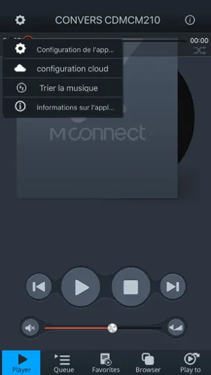 Capture d'écran de Mconnect Control sur iPhone 5