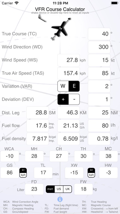 VFR Course Calculator