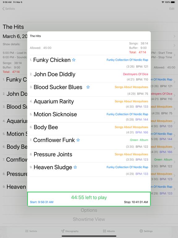 Setlist Supervisor iPad screenshot
