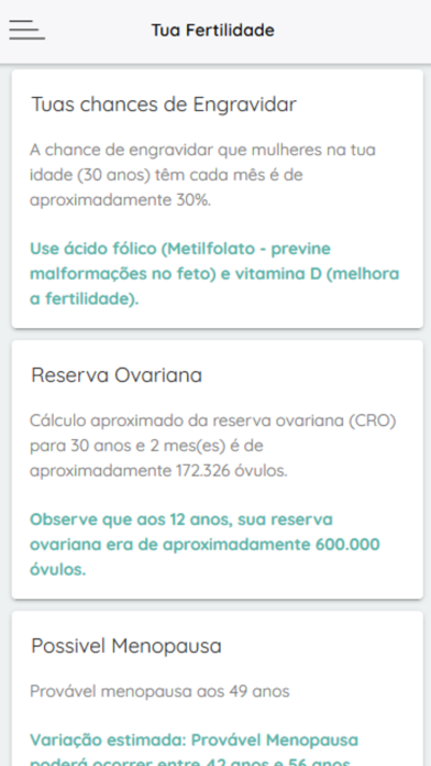 Screenshot #2 pour Teste de Fertilidade
