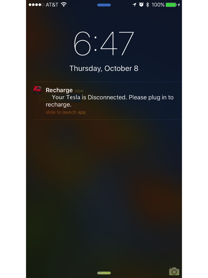 Recharge Reminder For Tesla