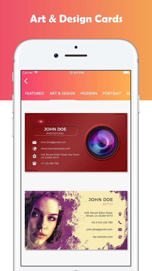#4. Business Card Maker! (iOS) 由: Bhavesh Gabani