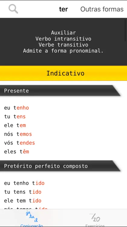 Screenshot 3 von 5 zu Portuguese verbs conjugation