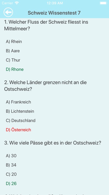Die Schweiz Testfragen screenshot-4