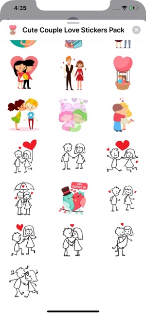 Cute Couple Love Stickers Pack(圖2)-速報App