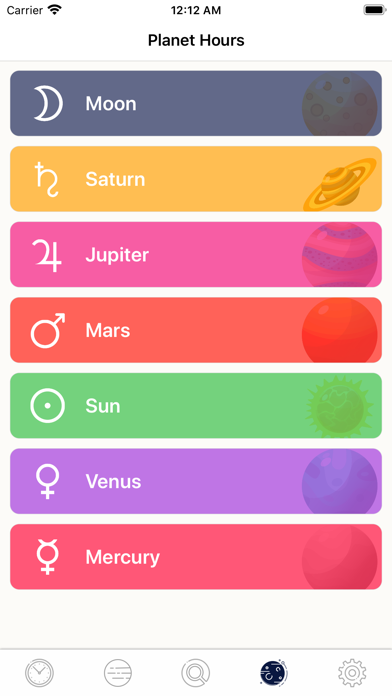 Planetary Hours + Widget Screenshot