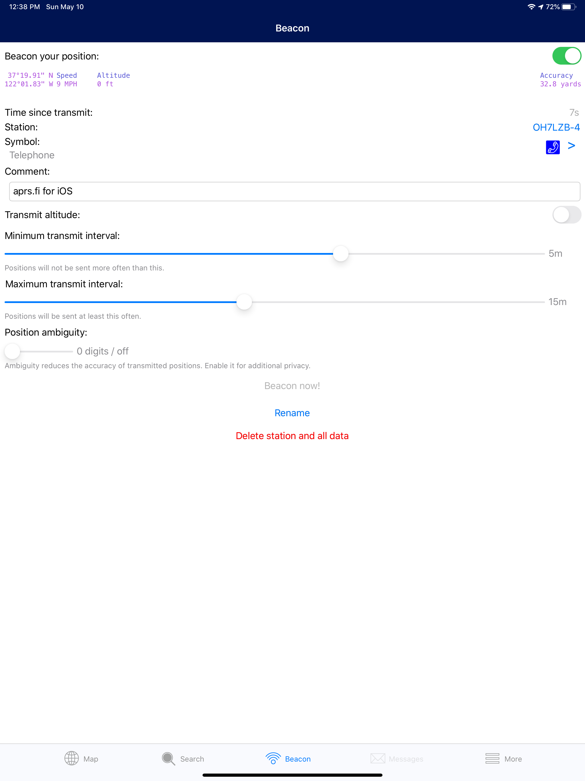 aprs.fi screenshot 15