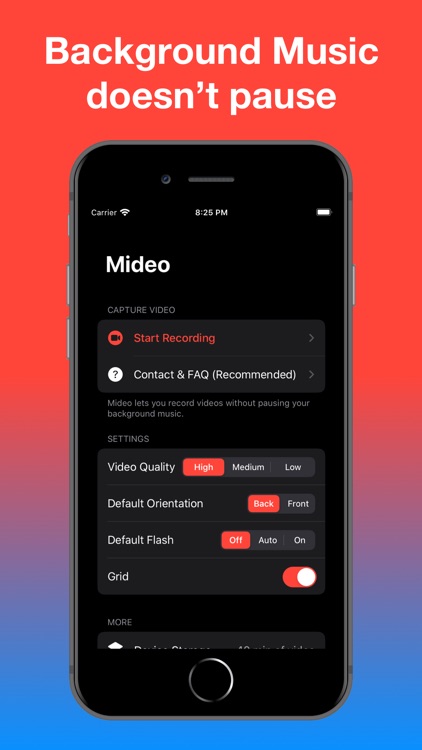 Mideo: Record Video With Music