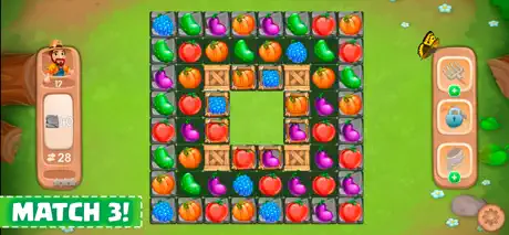 Funny farm - puzzles, match 3.