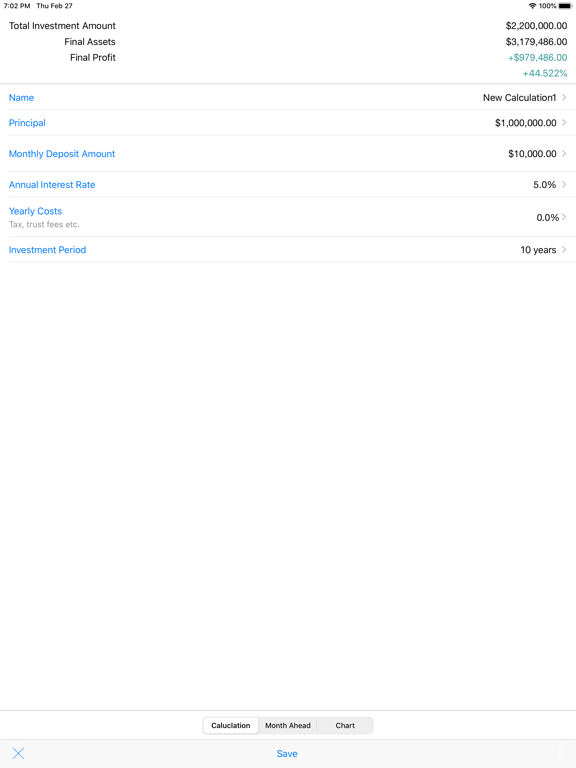 Simple Compound Interest iPad screenshot 2 - Finance app