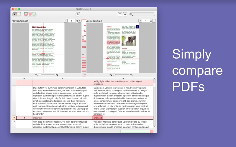 Screenshot #1 pour PDiff Express 2 - PDF Diff