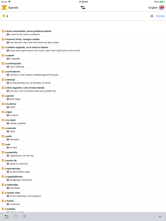 Spanish-English iPad screenshot 5 - Reference app
