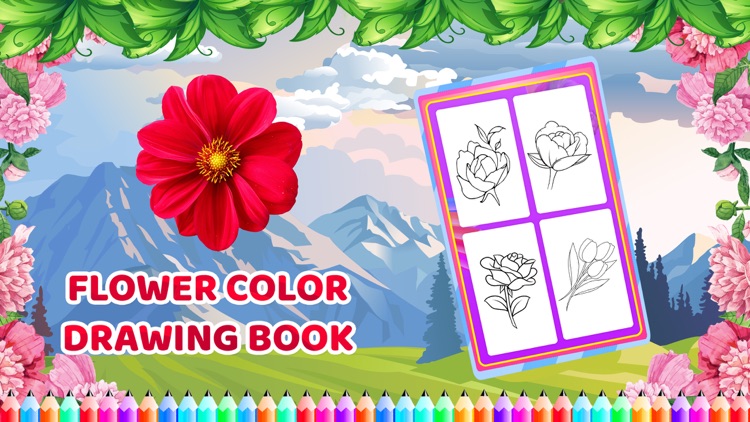 Flower Colour Drawing Book