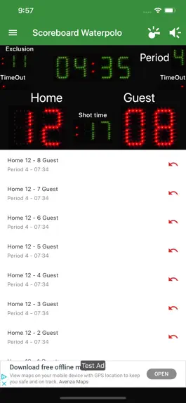 Game screenshot Scoreboard Waterpolo apk
