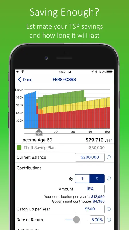 FERS+CSRS Retirement Estimator screenshot 4 of 5