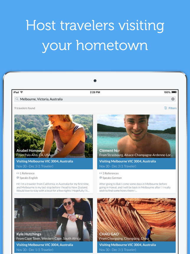 ‎Couchsurfing Travel App Screenshot