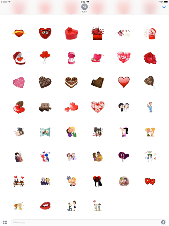 Valentine Sticker for iMessage iPad screenshot
