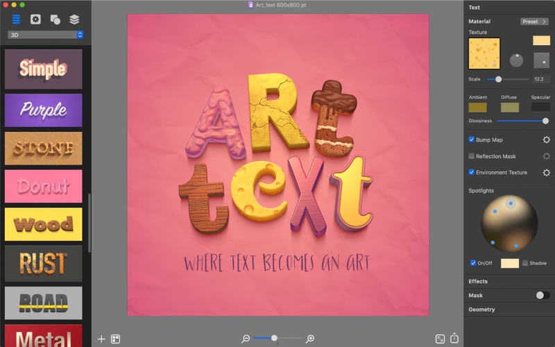 Screenshot #1 pour Art Text 4 - effets de texte