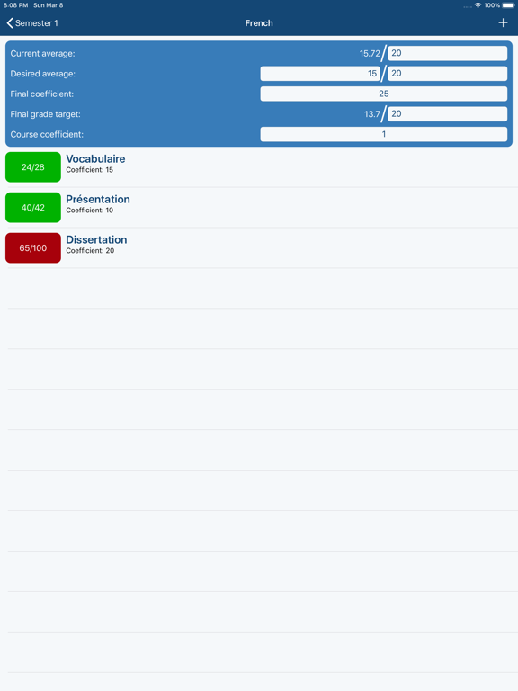 Average & Passing Grade iPad screenshot 5 - Education app