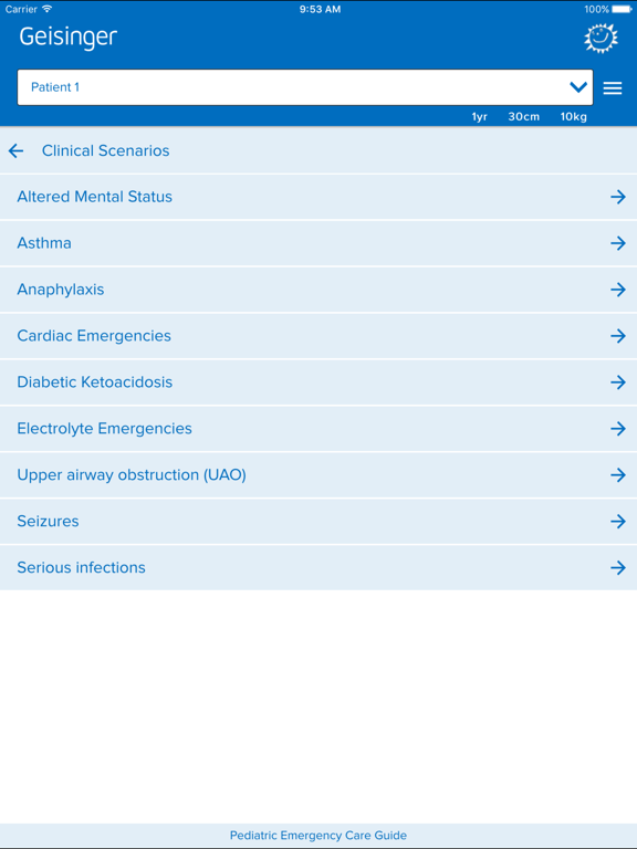 Geisinger Peds Emergency Guide iPad screenshot 5 - Medical app