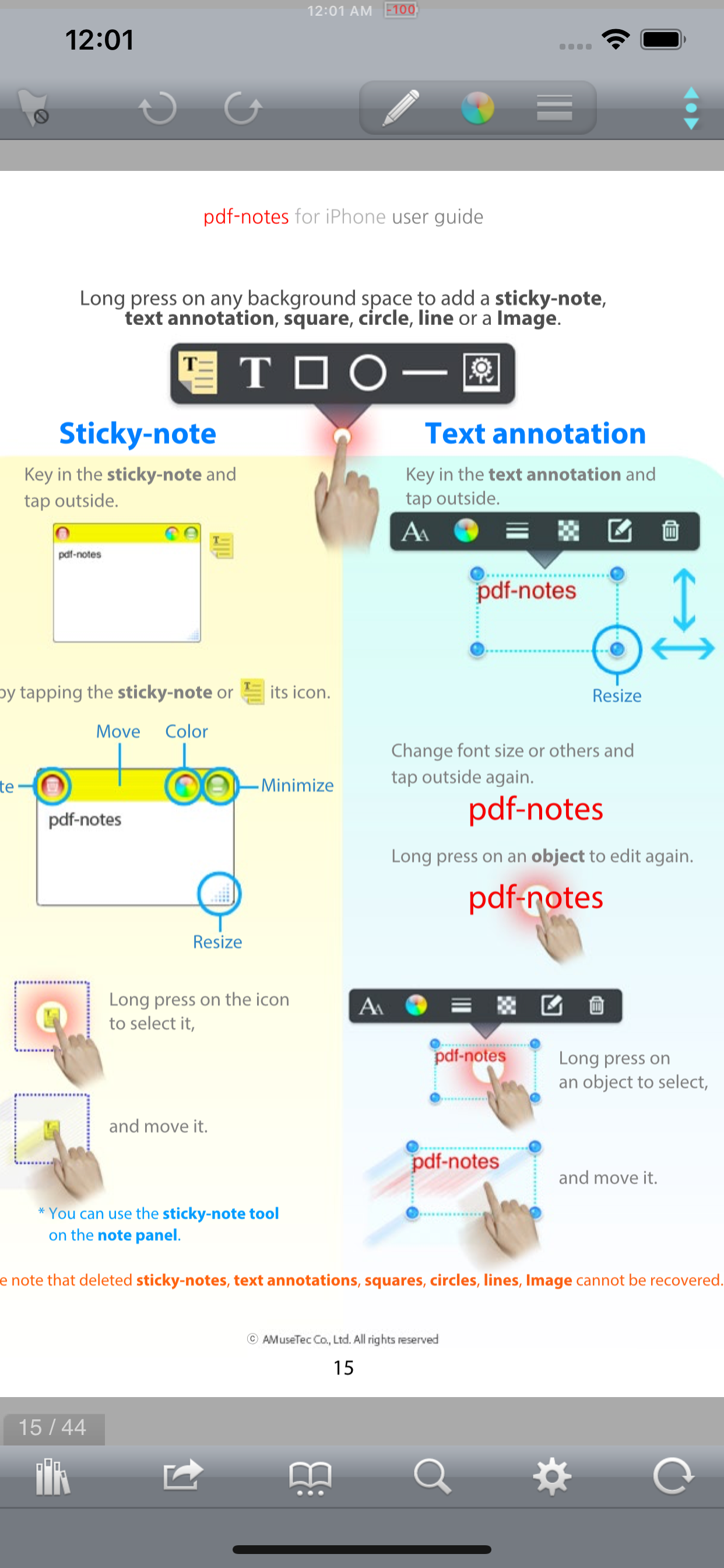 pdf-notes for iPhone