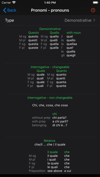 Italian grammar - gramIT Screenshot