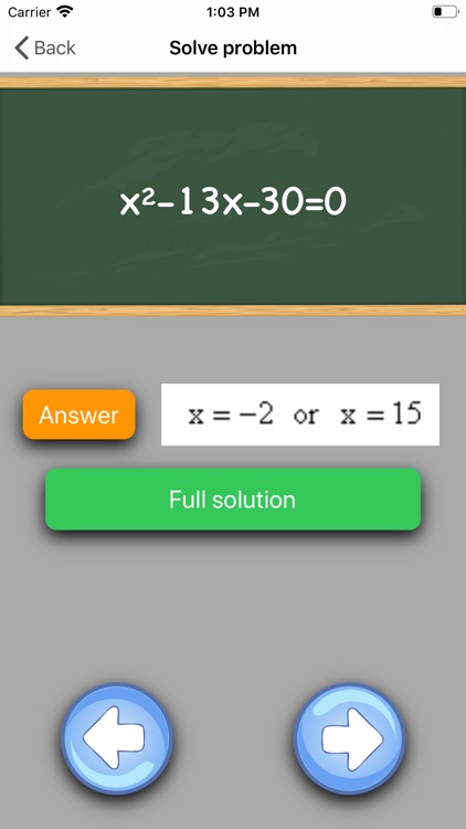 Quadratic Equation app