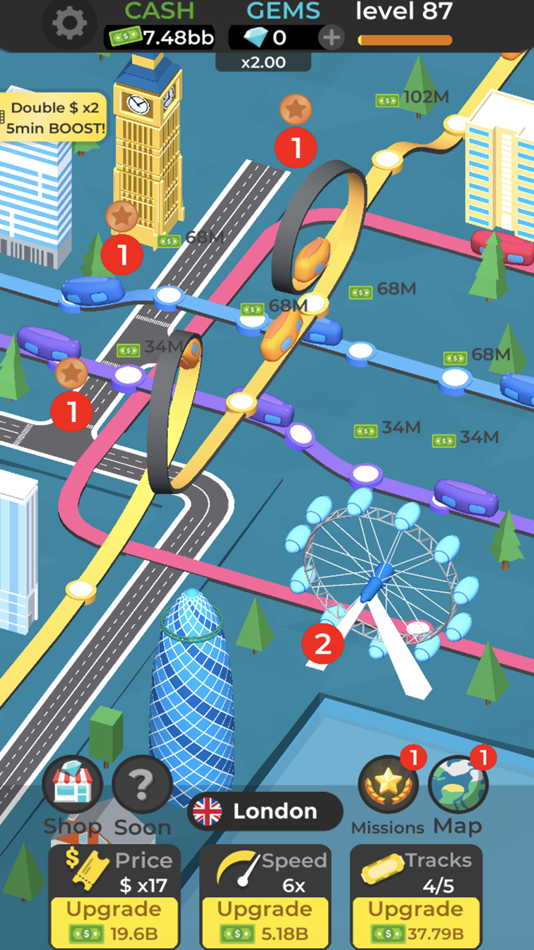 #1. Subway Idle 3D (iOS) Podle: R.G.B. FreezeNova