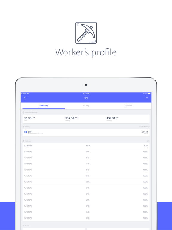 Screenshot #6 pour minerstat - mining monitor