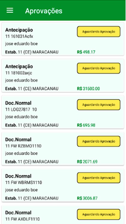 Aprovações screenshot-3