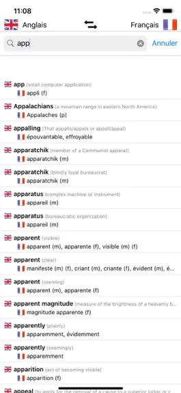 Game screenshot Dictionnaire Anglais-Français mod apk