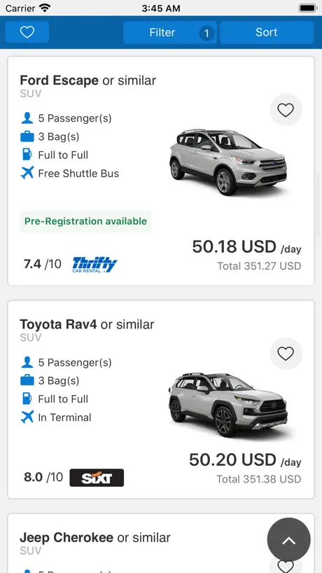 Car Hire Carngo car rental app